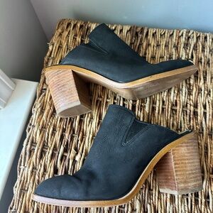 1. State Black Mules with Wooden Heel